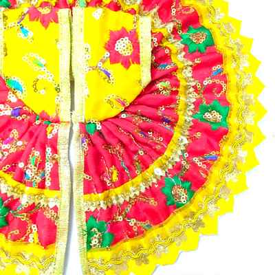 REYON Laddu Gopal ji Dress with Gray Base Having Baby Pink Flowers Also  Blue Stone Work Size 1 : Amazon.in: Home & Kitchen