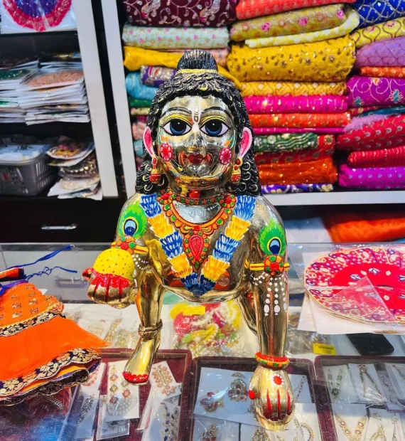 Brass Laddoo Gopal idol