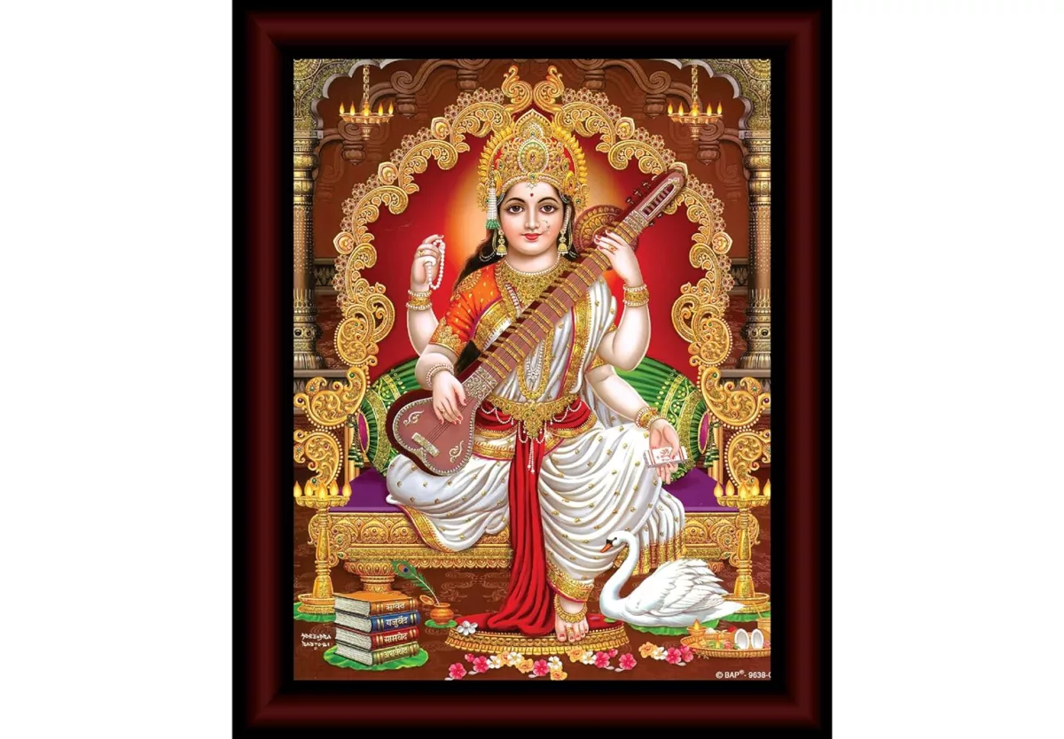 Saraswati Maa UV Textured Photo for Study Room